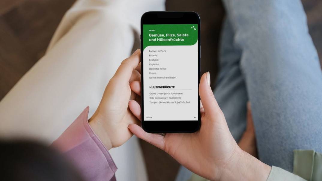FODMAP-Ratgeber Lebensmittel - optimiert für Smartphone